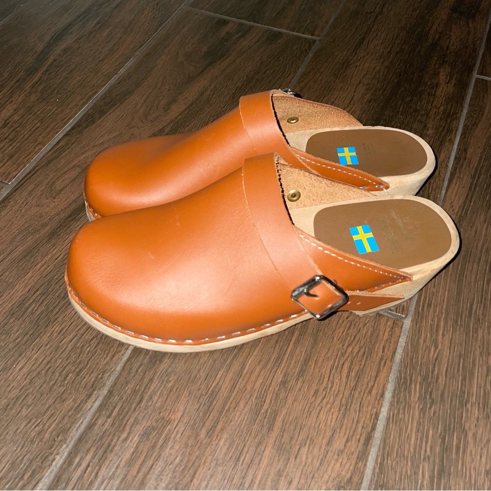 MIA Alma Clogs from Free People Cognac Brown  Boho Size 37 Us 7 Ankle Strap